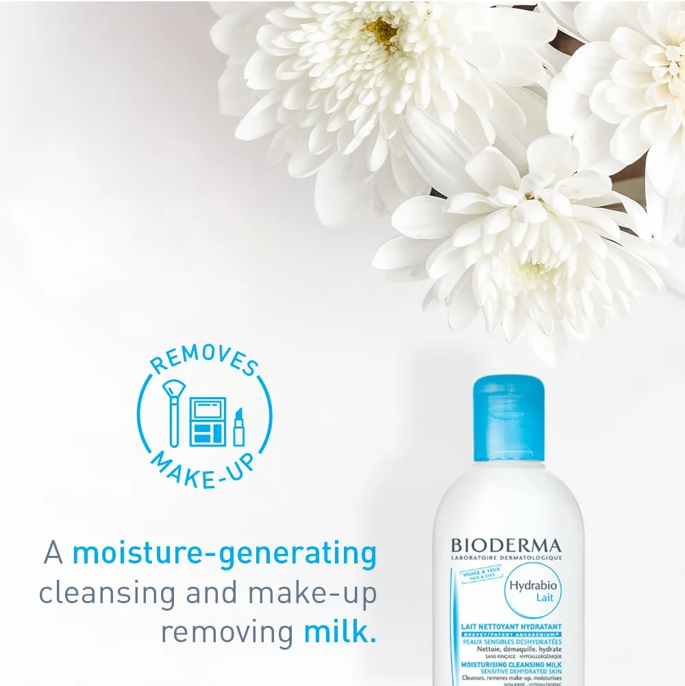 Bioderma Hydrabio Moisturizing Facial Cleansing Milk and Makeup Remover for Dehydrated Skin - 8.33 fl. oz.
