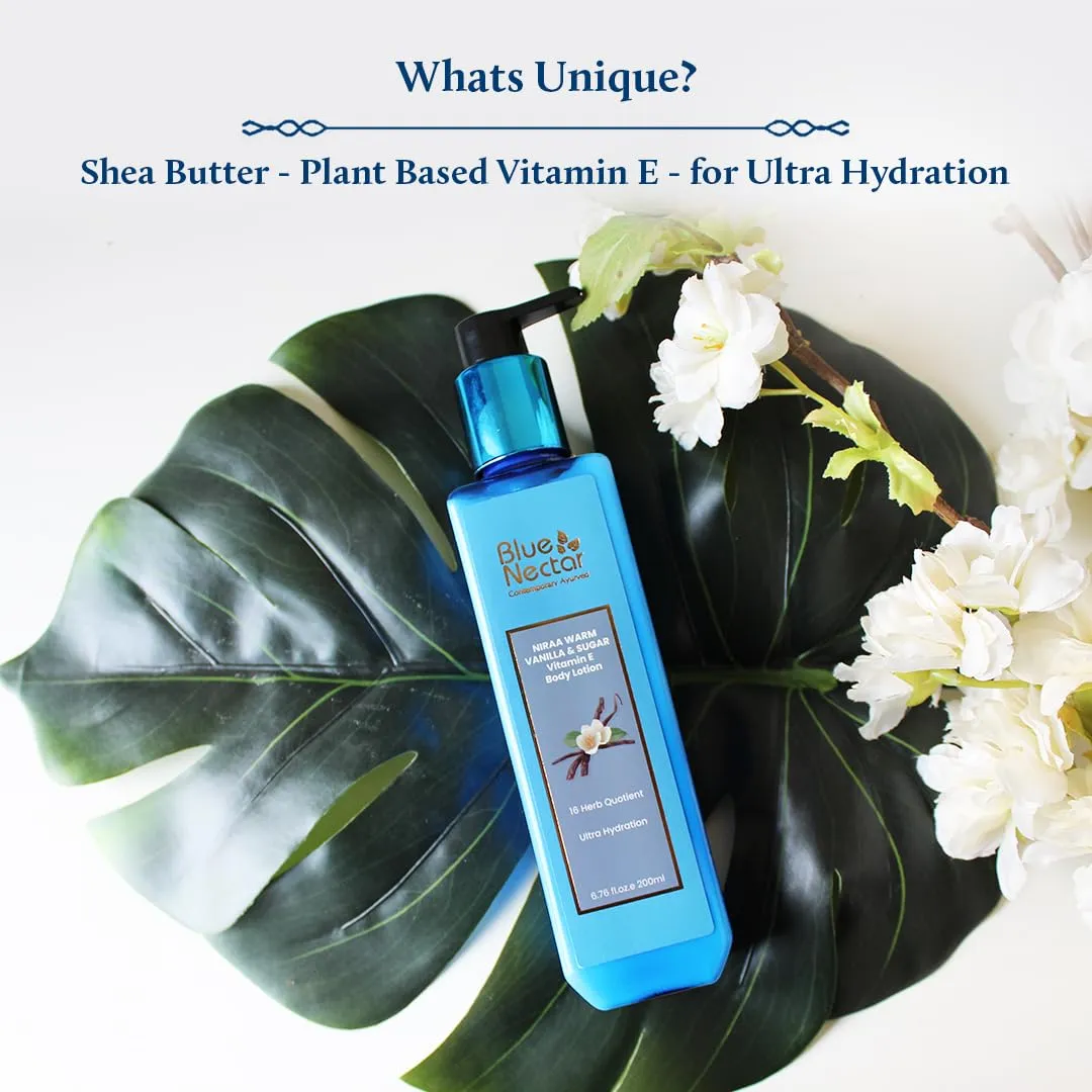 Blue Nectar Shea Butter Moisturizing Body Lotion with Vanilla & Vitamin E for Hydration | Body Lotion for Dry Skin | For Women & Men (12 Herbs, 6.76 Fl oz)