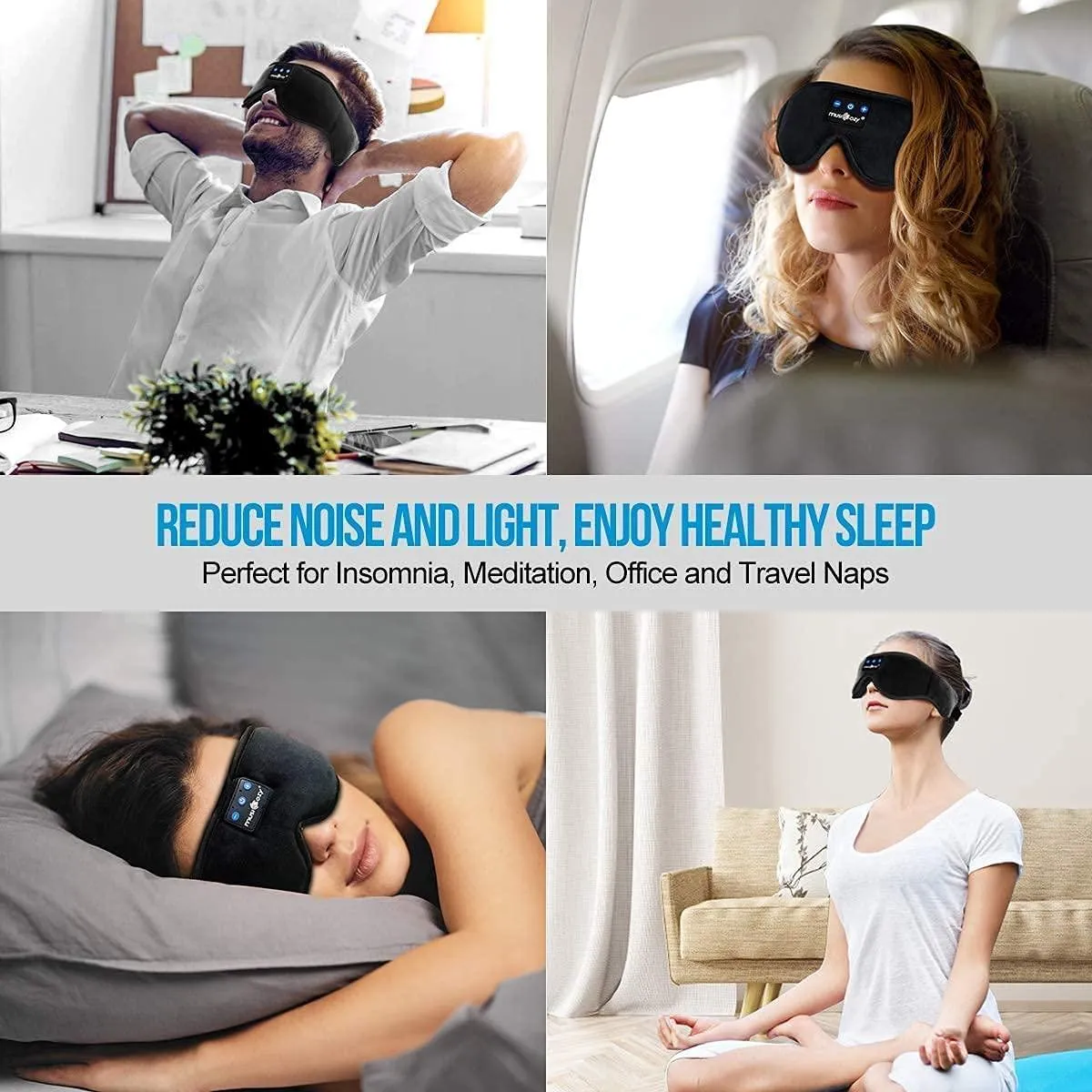 Bluetooth Wireless Sleeping Eye Mask,Office Travel Unisex Gifts