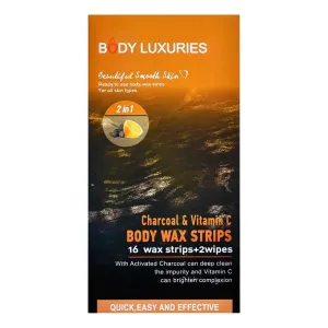 Body Luxuries Wax Strips Charcoal And Vitamin C 2IN1