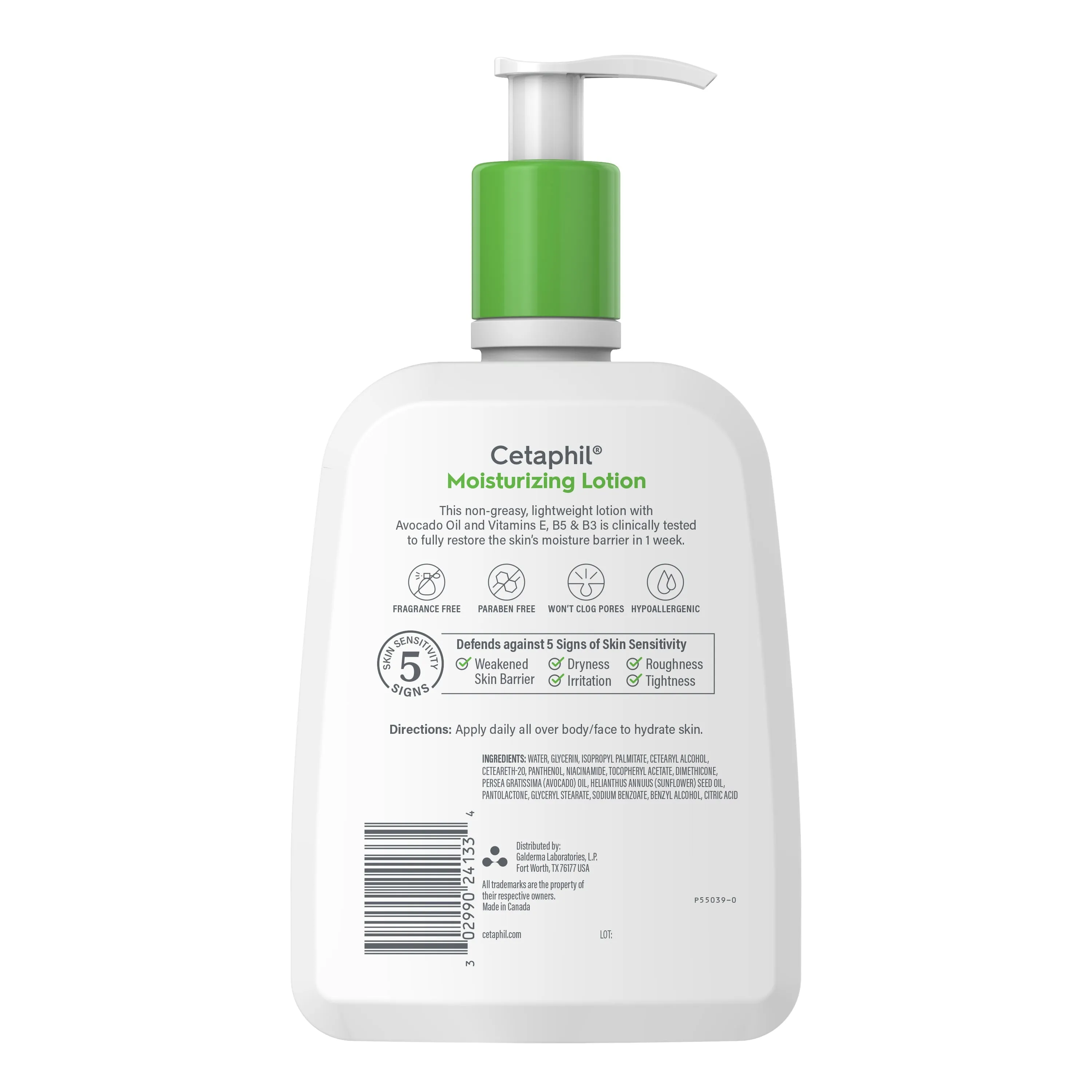 Body Moisturizer by CETAPHIL, Hydrating Moisturizing Lotion for All Skin Types, Suitable for Sensitive Skin, 16 oz, Fragrance Free, Hypoallergenic, Non-Comedogenic