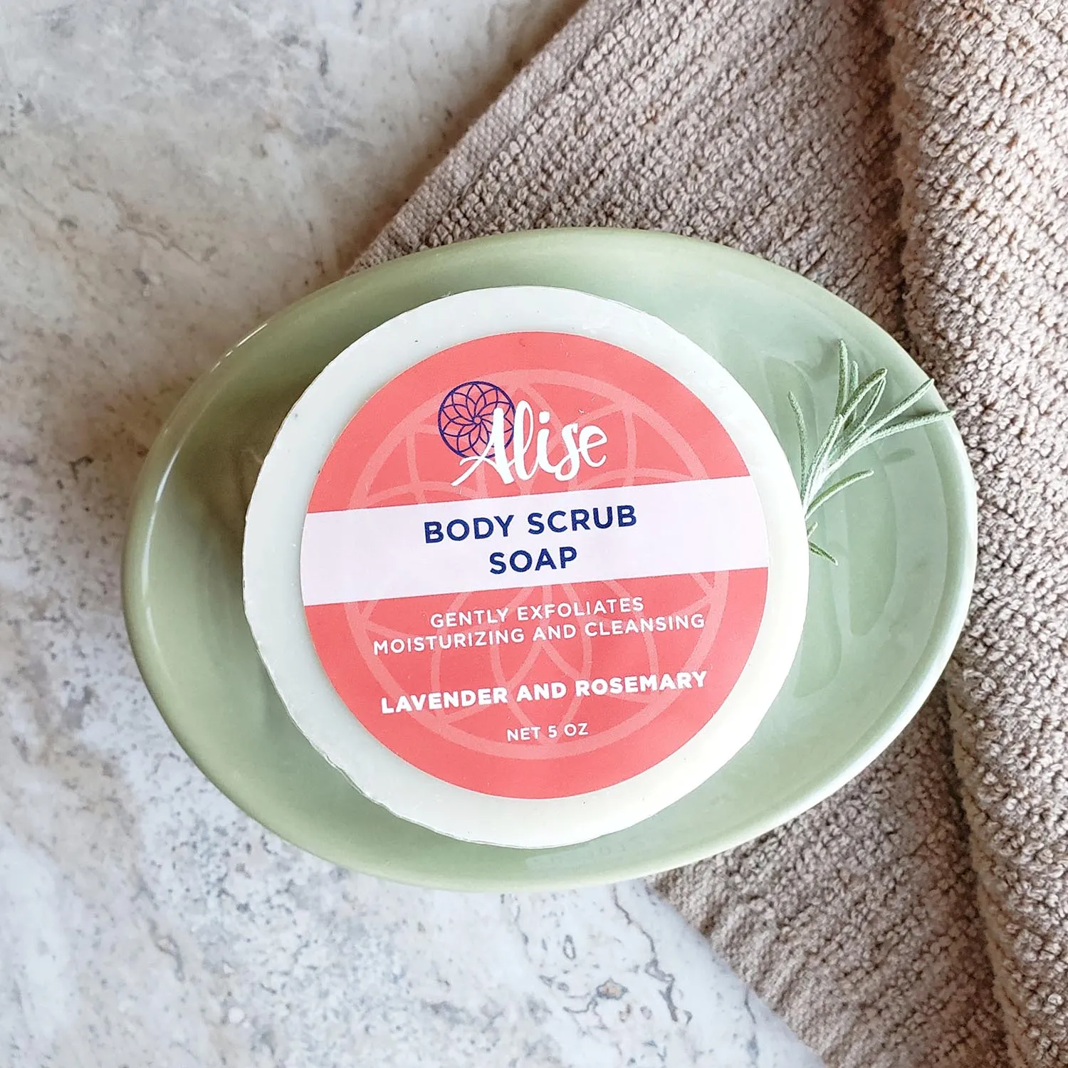 Body Scrub Soap 5oz Lavender/Rosemary EO