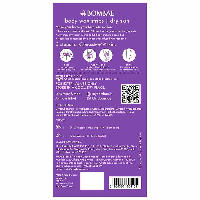 body wax strips | Shea-r smooth x 8