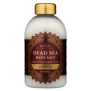 Bokek Bokek Organic Neroli Bath Salt, Dead Sea Salt Scented With Certified Organic Essential Oil, 20 Ounce Jar, White, Neroli, 20 ounces