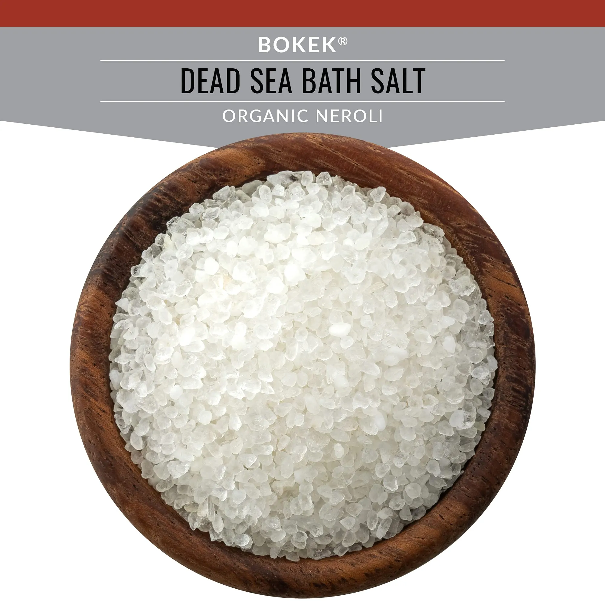 Bokek Bokek Organic Neroli Bath Salt, Dead Sea Salt Scented With Certified Organic Essential Oil, 20 Ounce Jar, White, Neroli, 20 ounces
