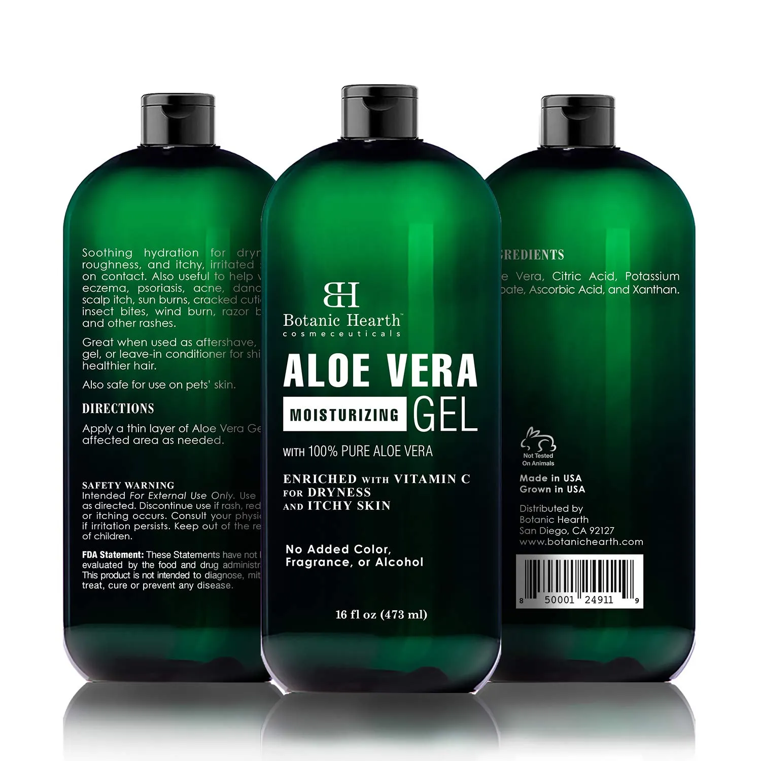 Botanic Hearth Aloe Vera Gel - From 100% Pure and Natural Cold Pressed Aloe Vera, 16 fl oz