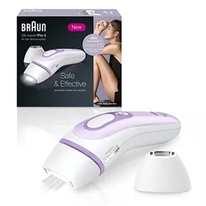 Braun IPL Hair Removal for Women and Men, Silk Expert Pro 3 PL3111 with Venus Smooth Razor, FDA Cleared, Permanent Reduction in Hair Regrowth for Body & Face, Corded