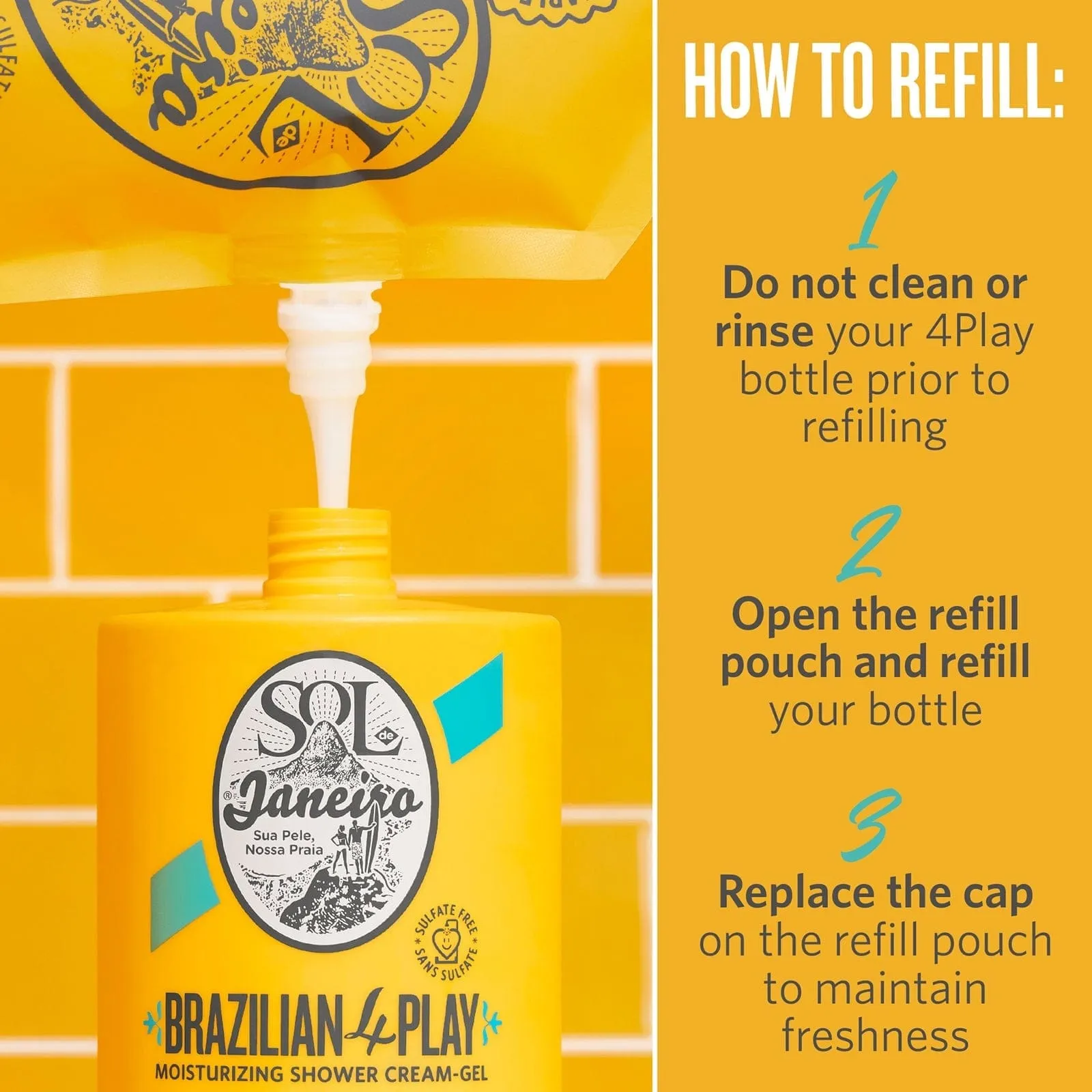 Brazilian Play Moisturizing Shower Cream-Gel 1 Liter