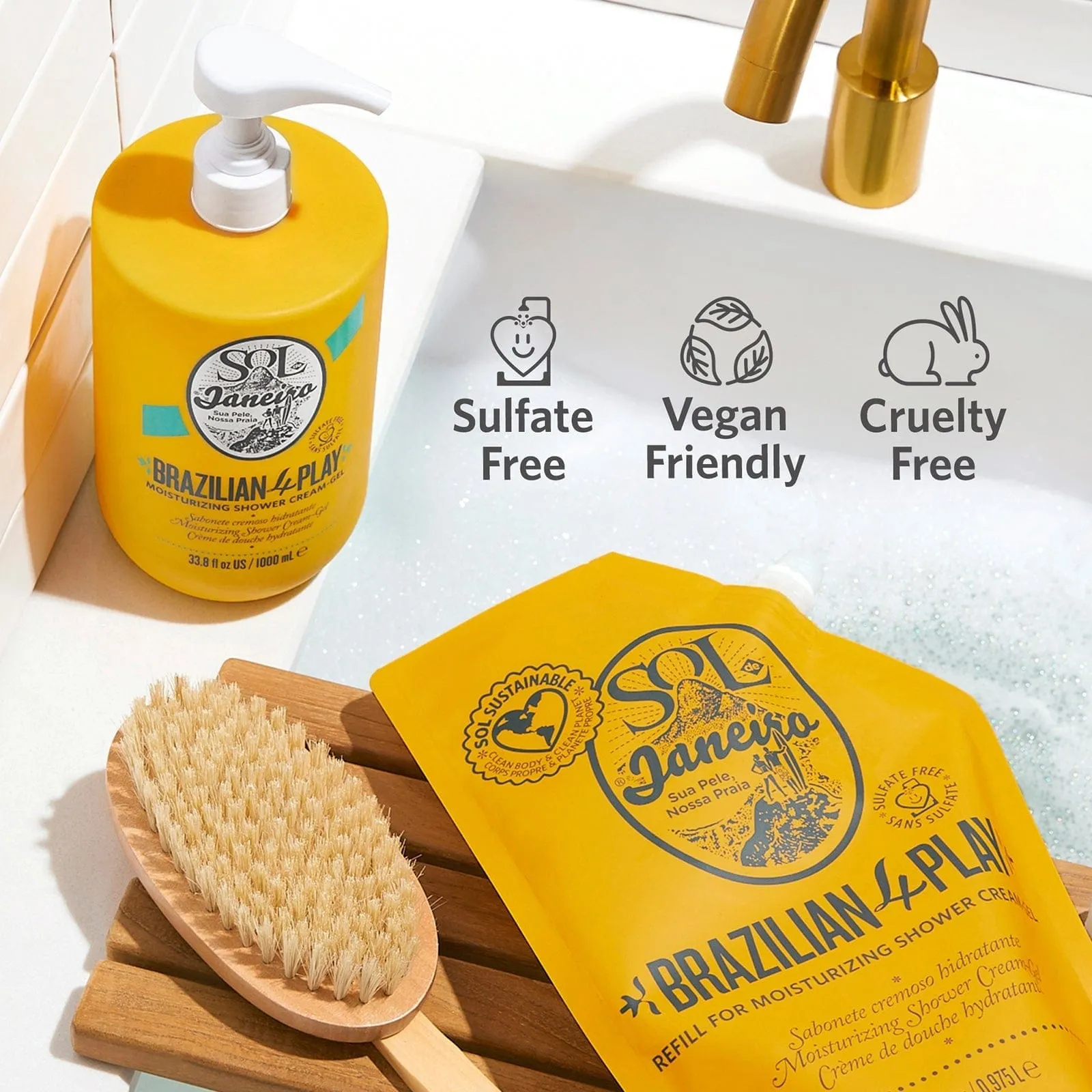 Brazilian Play Moisturizing Shower Cream-Gel 1 Liter