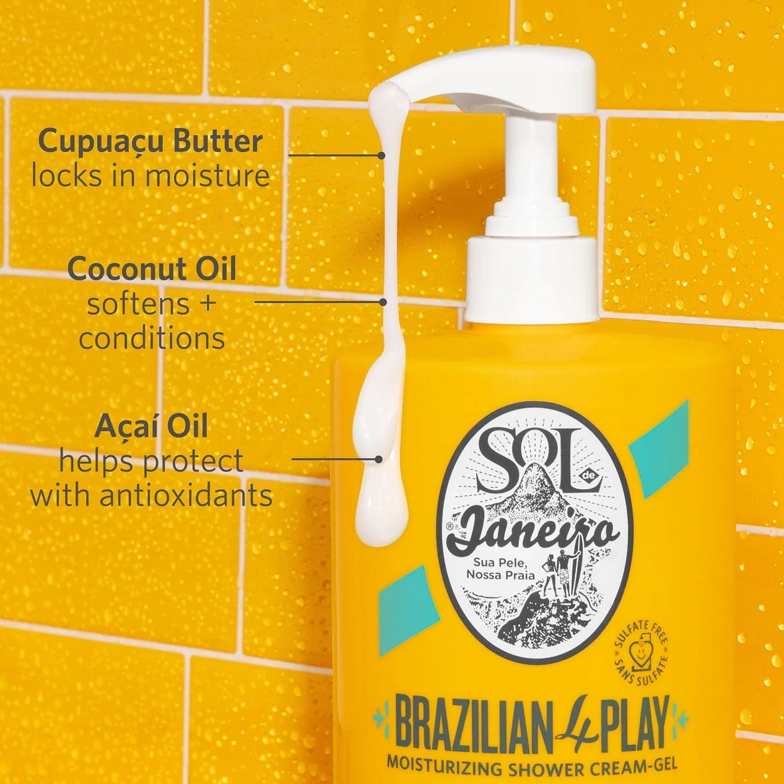 Brazilian Play Moisturizing Shower Cream-Gel 1 Liter