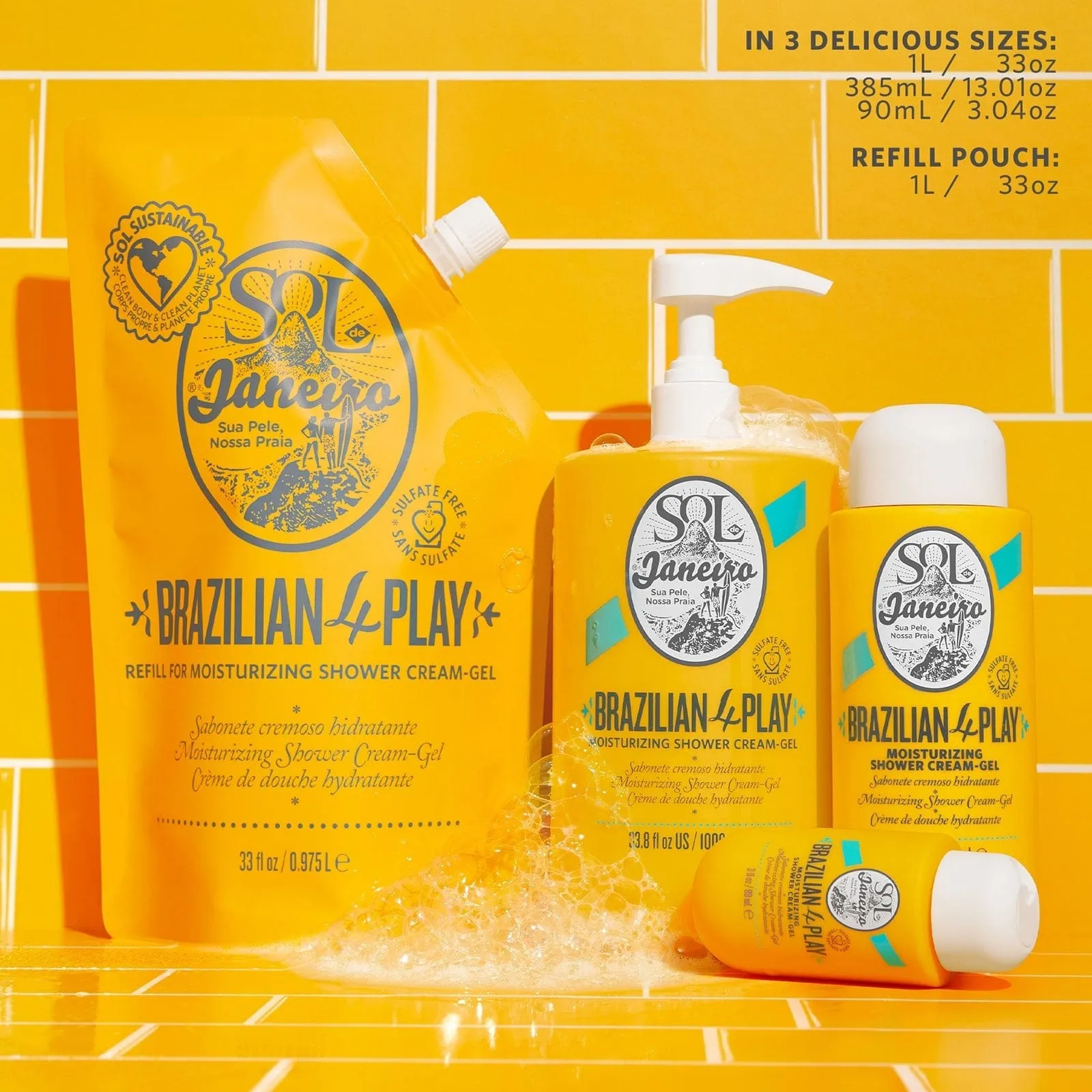 Brazilian Play Moisturizing Shower Cream-Gel 1 Liter