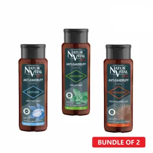 [BUNDLE OF 2] NaturVital Anti Dandruff Shampoo Normal / Greasy / Hair Loss ( 2 x 300ml)