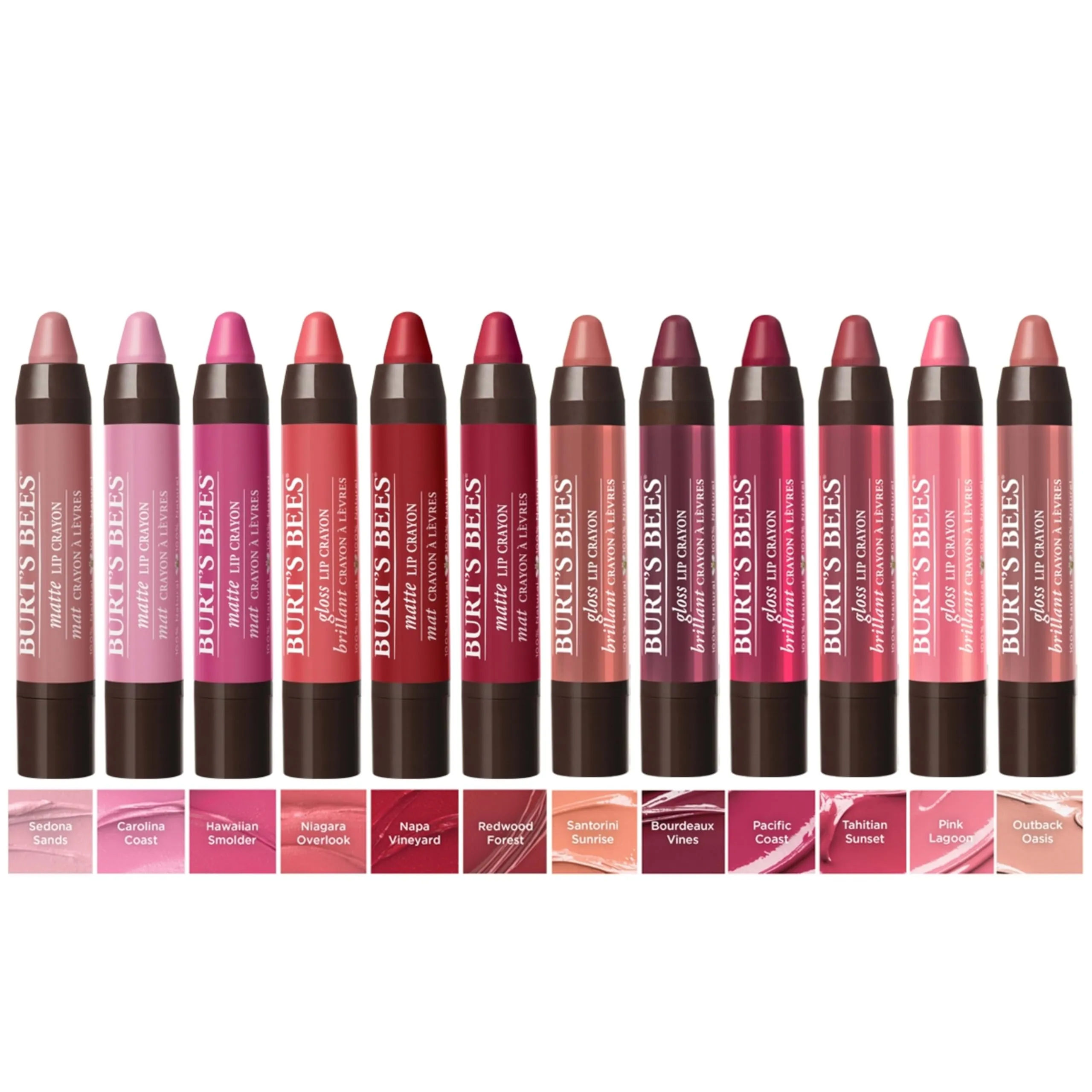 Burt's Bees 100% Natural Moisturizing Gloss Lip Crayon, Pink Lagoon - 1 Crayon