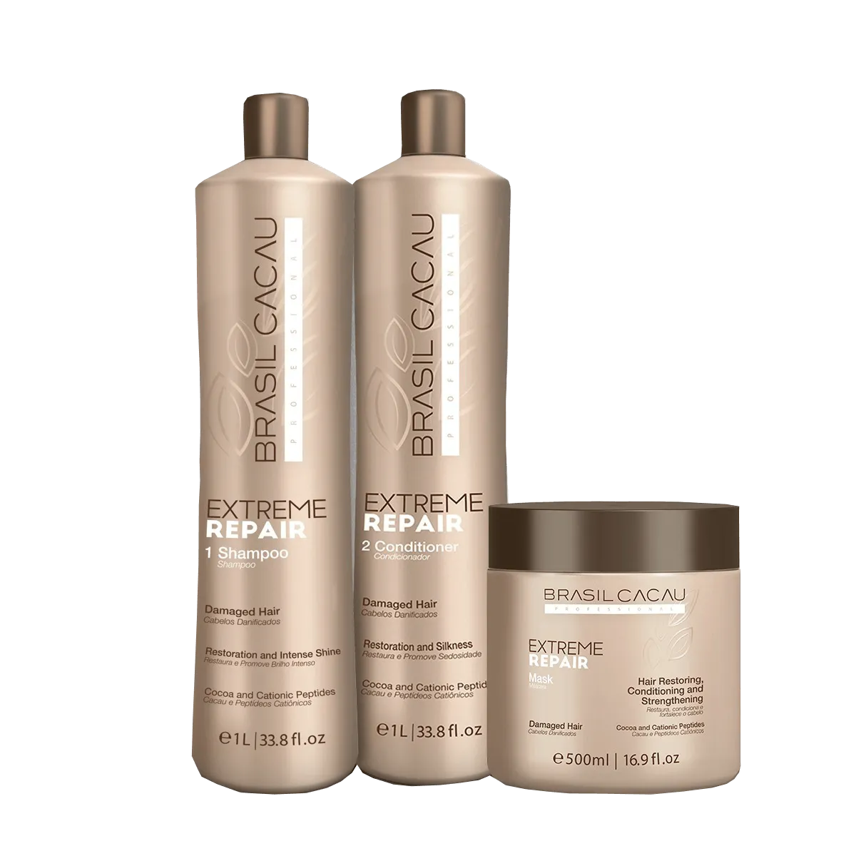 CADIVEU - Extreme Repair Mask 500g, Keratin-Enhanced, Sulfate-Free