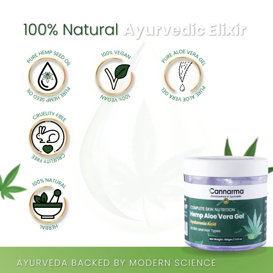 CANNARMA Hemp Aloe Vera Gel | Skin & Hair Gel - 100 grams