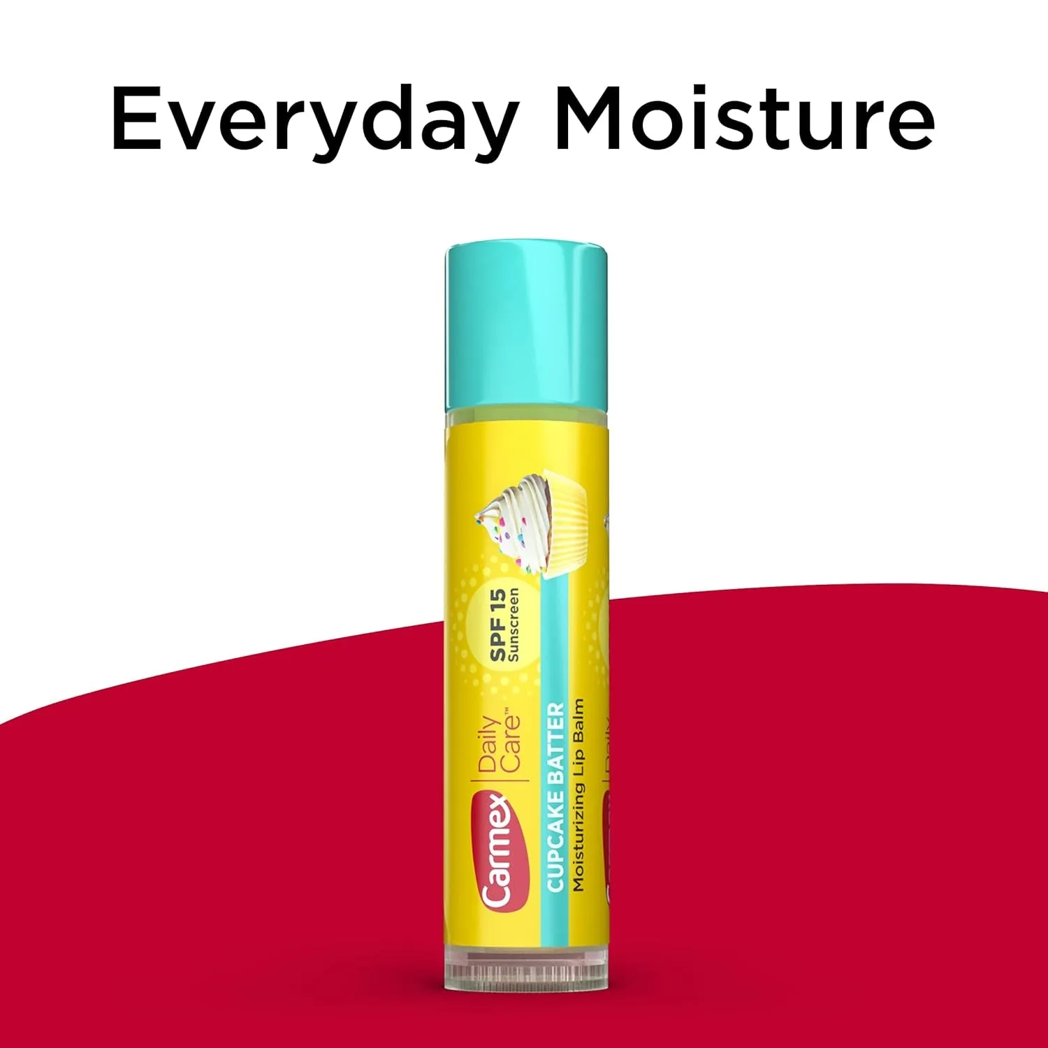 Carmex Daily Care Moisturizing Lip Balm with SPF 15, Cupcake Batter Lip Balm Sticks, 0.15 OZ Each - 12 Count