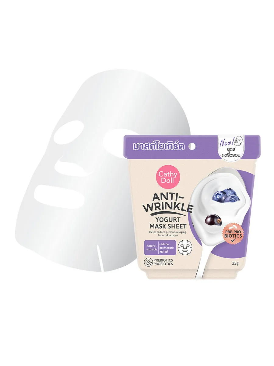 Cathy Doll Anti-Wrinkle Sheet Mask 25g With Yogurt (Thai)