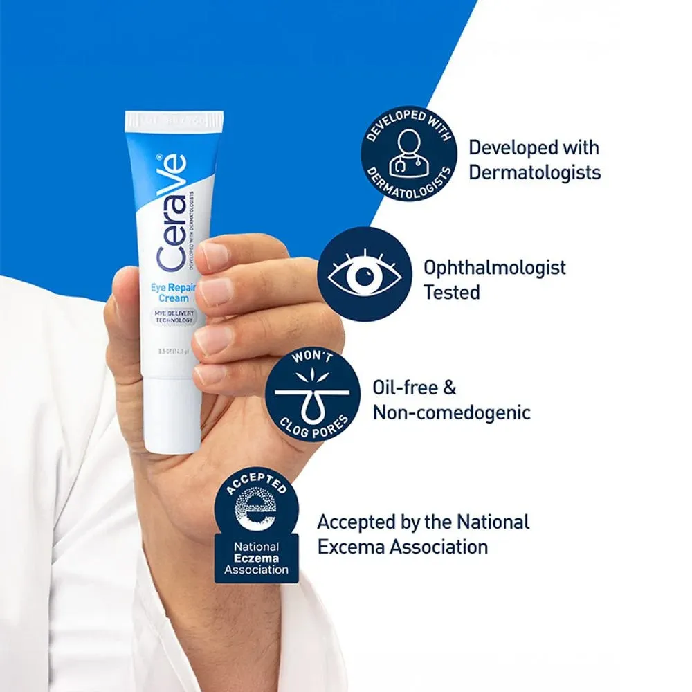 CERAVE Eye Repair Cream For Dark Circles And Puffiness With Hyaluronic Acid 14Ml