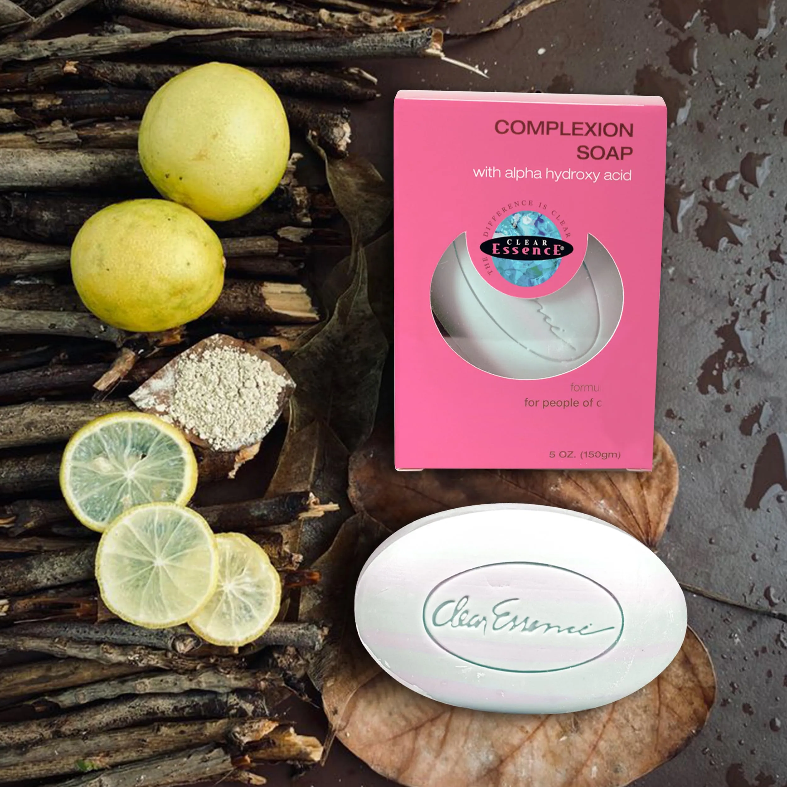 Clear Essence Anti-Aging Complexion Soap W/Alpha Hydroxy Acid - Cleansing and Exfoliating Soap Bar - Anti Aging And Acne Bar - Dermatologist Tested - All Skin Types (5 Oz.)