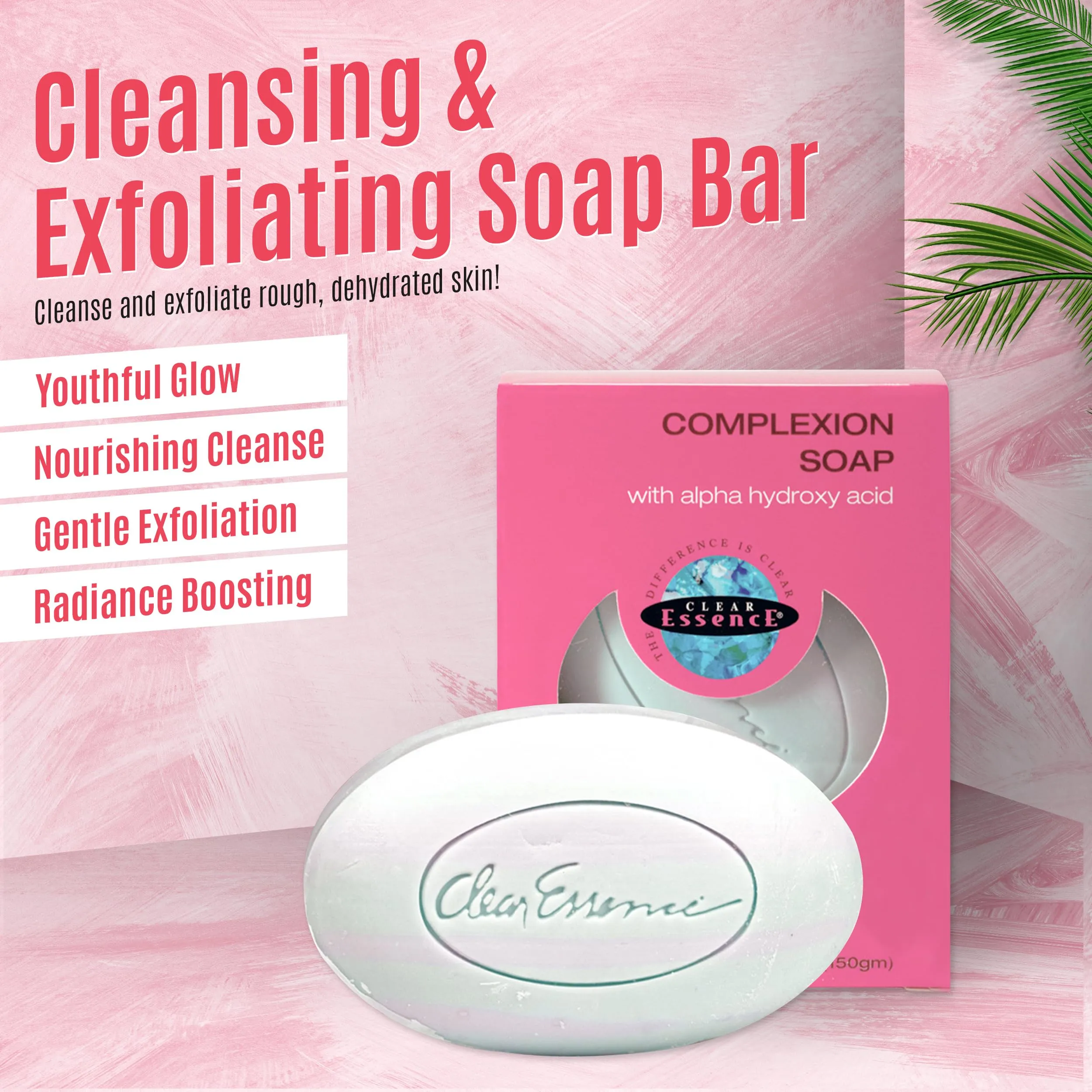 Clear Essence Anti-Aging Complexion Soap W/Alpha Hydroxy Acid - Cleansing and Exfoliating Soap Bar - Anti Aging And Acne Bar - Dermatologist Tested - All Skin Types (5 Oz.)
