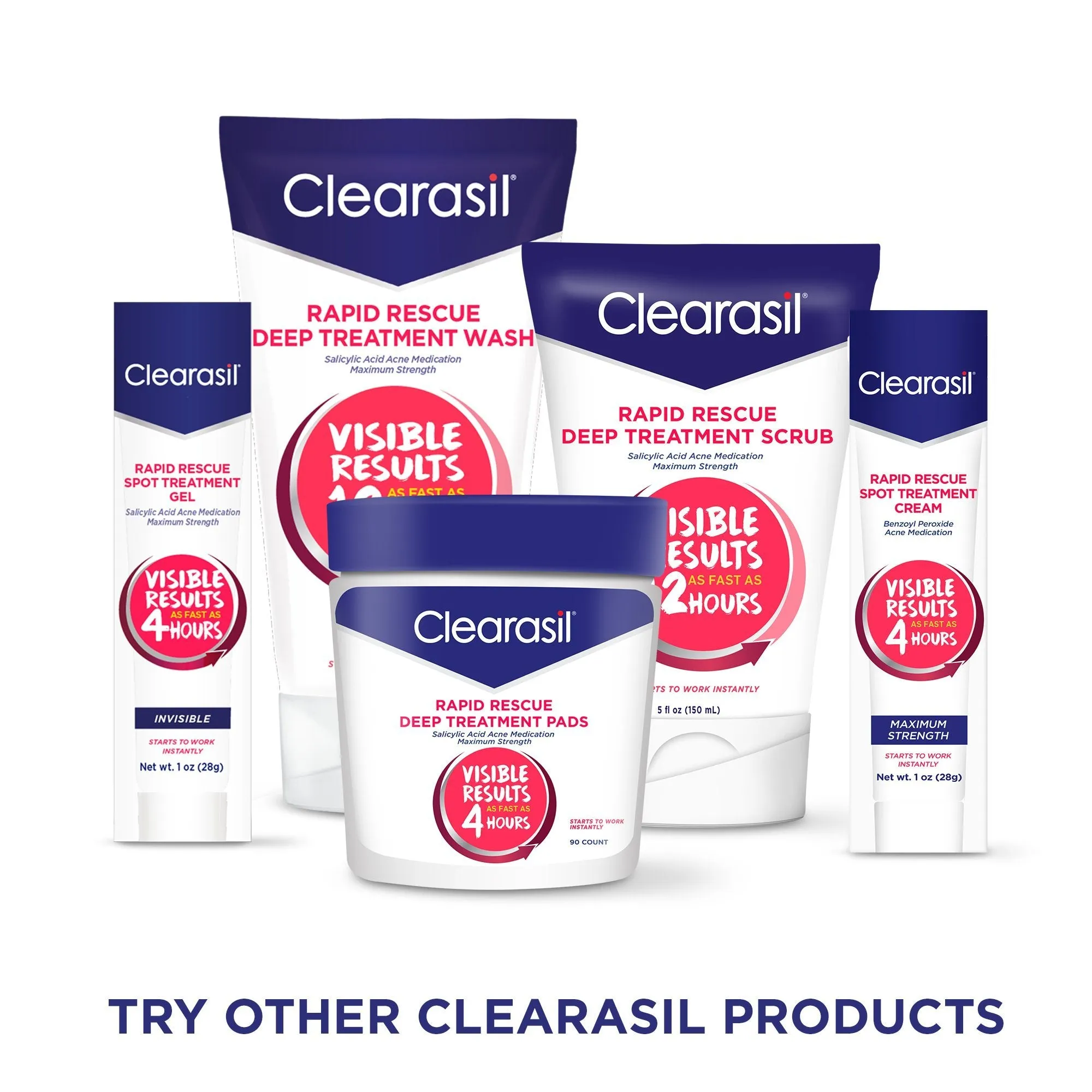 Clearasil Stubborn Acne Control 5in1 Daily Facial Cleansing Pads, 90 Count x Pack of 3
