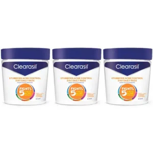 Clearasil Stubborn Acne Control 5in1 Daily Facial Cleansing Pads, 90 Count x Pack of 3