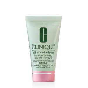 Clinique 3-Step All About Clean Liquid Facial Cleanser Soap For Oily Skin Types, Mini Travel Size, 1 fl. oz.