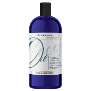 cocojojo Argan Oil Deodorized, Argan Oil for Hair, Hair Treatment Oils, Hair Oils, 100% Pure Argan Oil Organic, Argan Oil for Face, Unrefined Unscented Cold Pressed Extra Virgin - 16 Oz