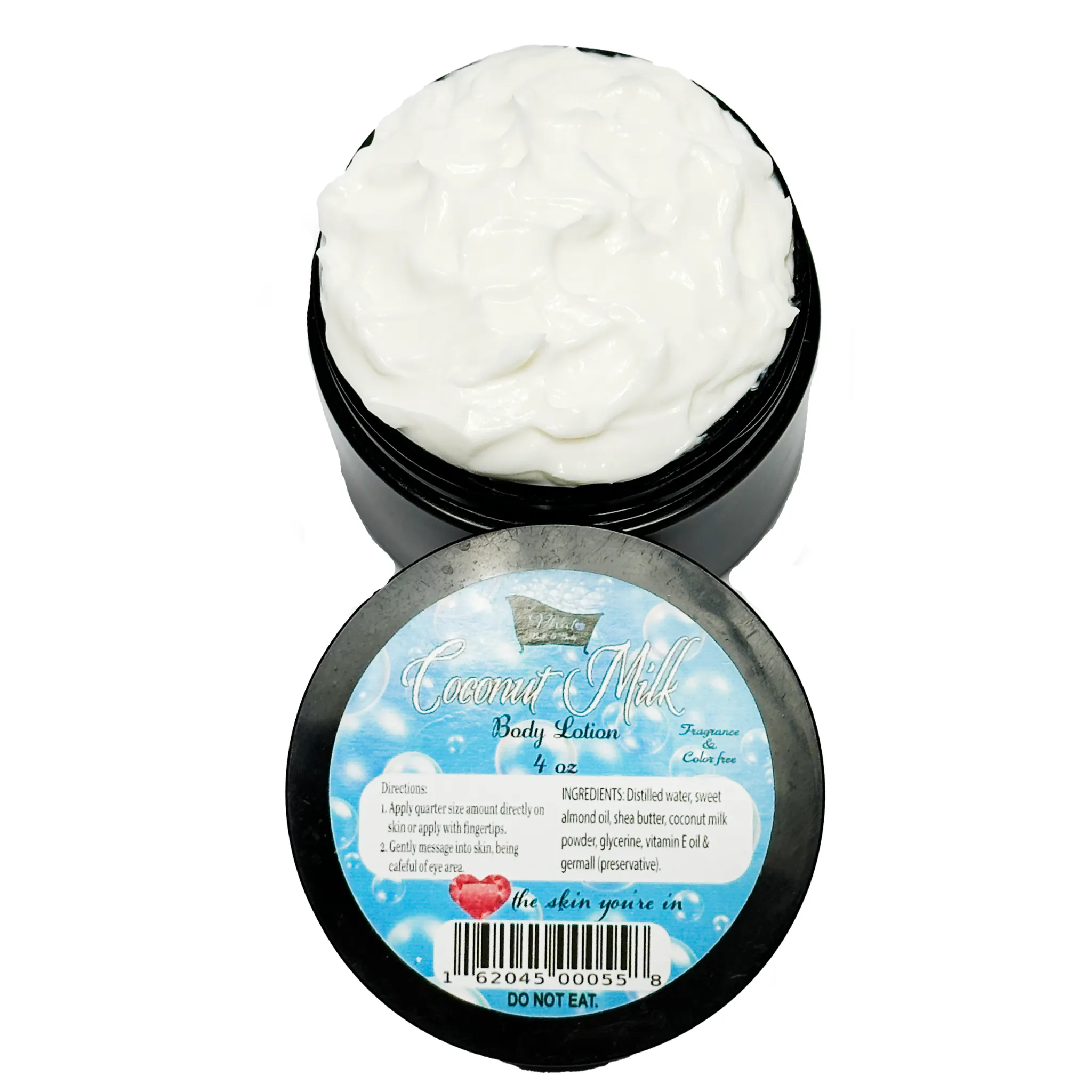 Coconut Milk Fragrance Free Organic Moisturizing Body Lotion Shea Butter 4 oz