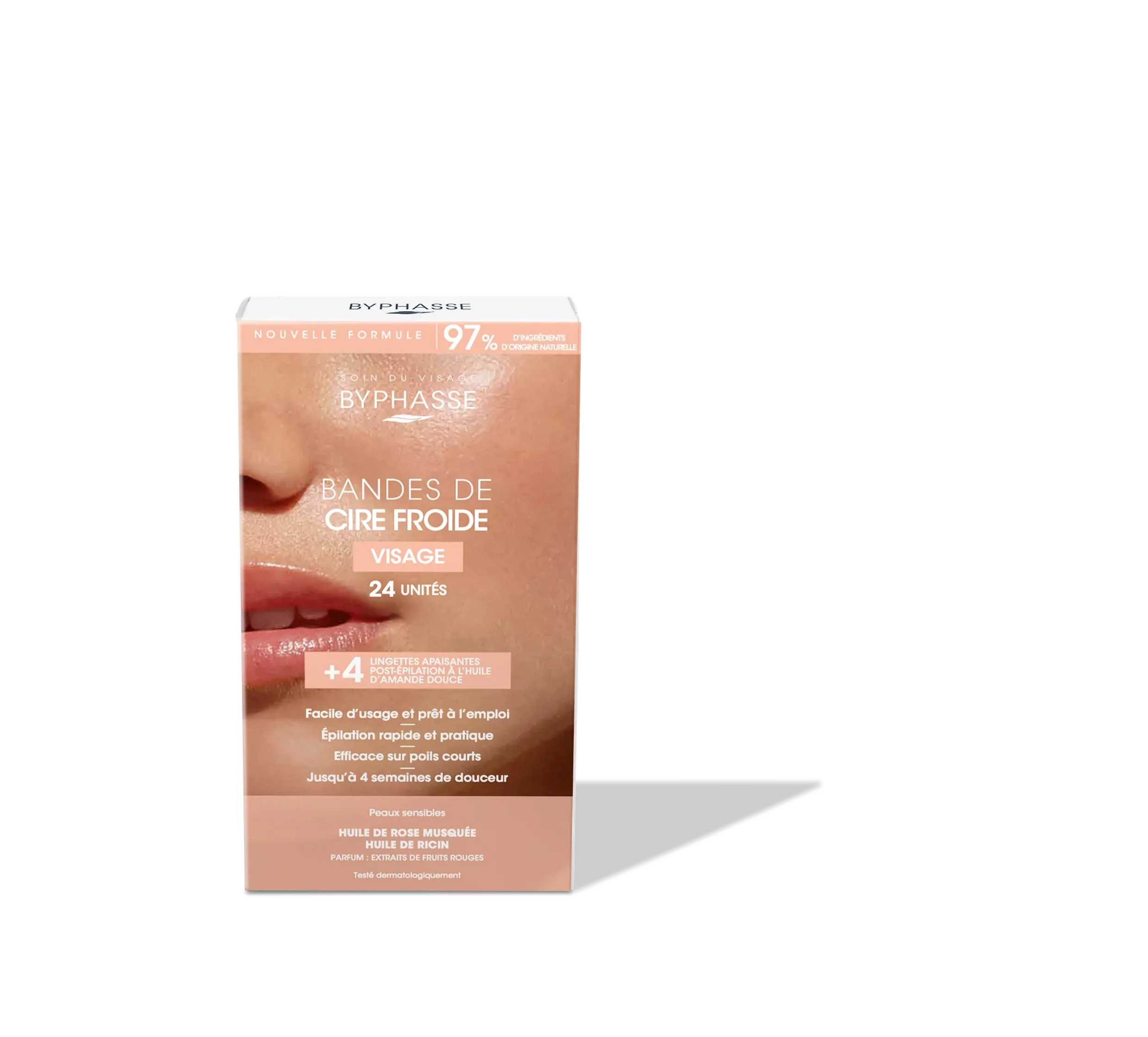 Cold Wax Strips Face & Delicate Areas, For Sensitive Skin (20 Strips   4 Wipes)