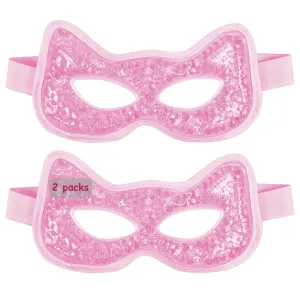 Conbella Cooling Eye Mask, Gel Eye Mask Hot Cold Use, Cold Eye Mask for Puffy Eyes, Dry Eyes, Headaches, Migraines, Sinus, Dark Circles (2 pink)