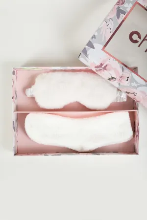 Cosy Sock & Eye Mask Gift Set in Cream