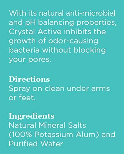 Crystal Deodorant Spray, Natural Long Lasting Thai Crystal Spray Deodorant, No Aluminum Chlorohydrate or Chemicals, Unscented, Odorless Spray Deodorant for Women and Men, 125 ml 4.2 Fl Oz (2-Pack)