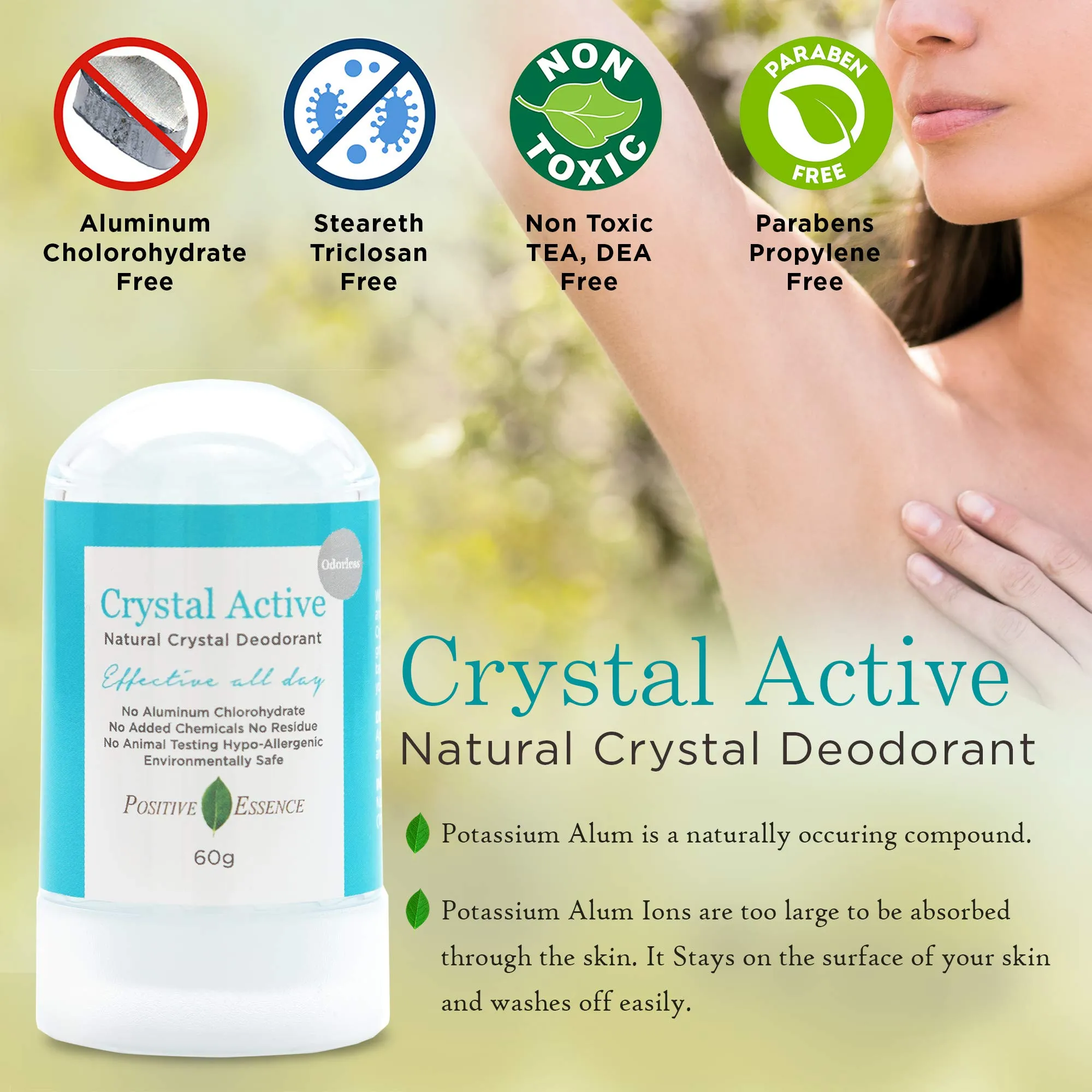 Crystal Deodorant Spray, Natural Long Lasting Thai Crystal Spray Deodorant, No Aluminum Chlorohydrate or Chemicals, Unscented, Odorless Spray Deodorant for Women and Men, 125 ml 4.2 Fl Oz (2-Pack)
