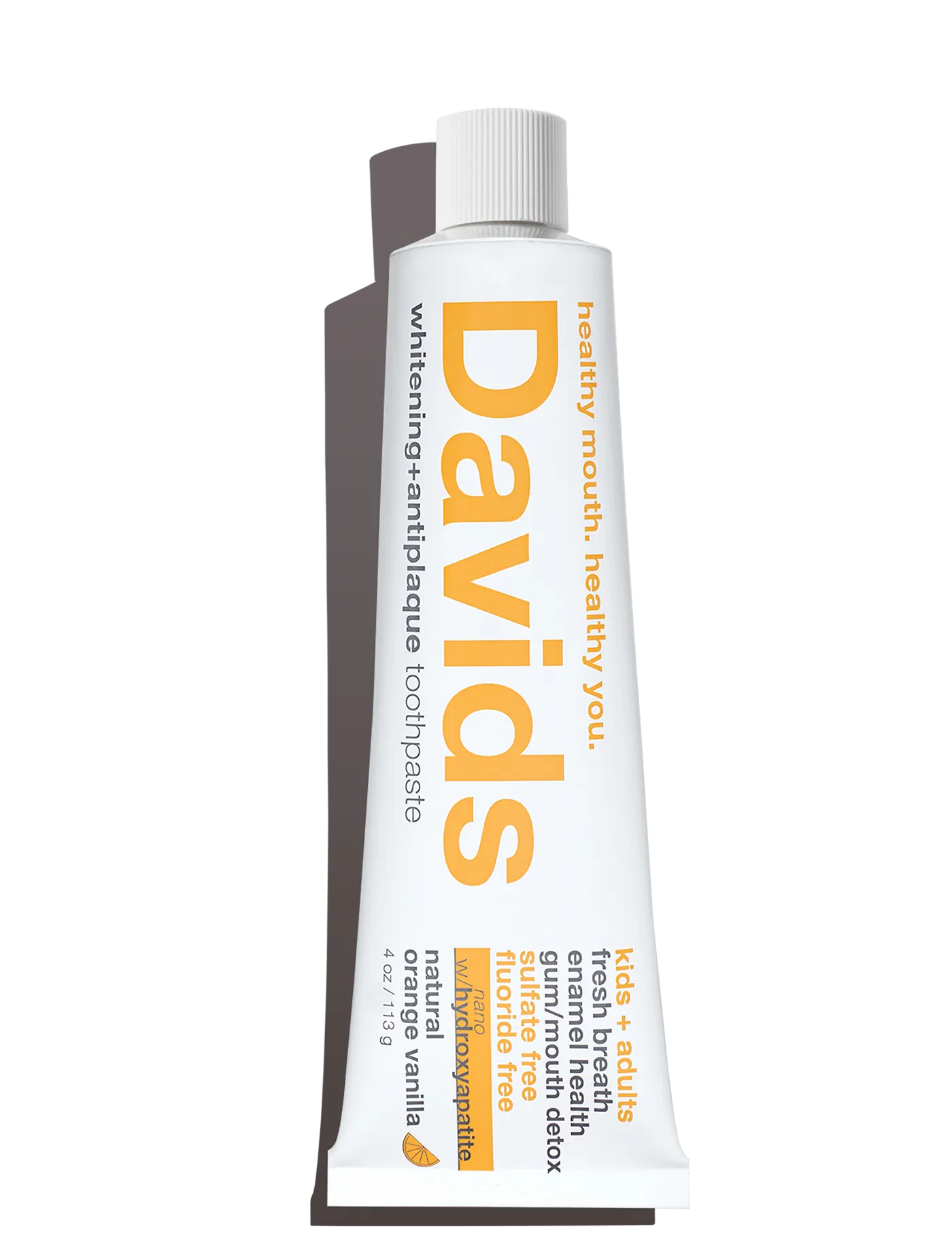Davids Natural Toothpaste - Davids kids   adults nano-hydroxyapatite premium toothpaste  /  orange vanilla