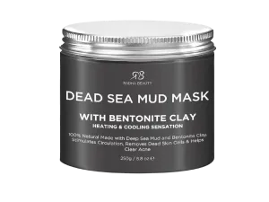 Dead Sea Mud Mask with Bentonite Clay for Face & Body 8.8 oz - 100% Natural, By Radha Beauty.