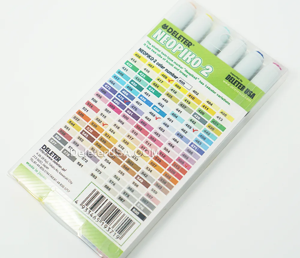 DELETER Neopiko-2 Dual-tipped Alcohol-based Marker - Basic Set