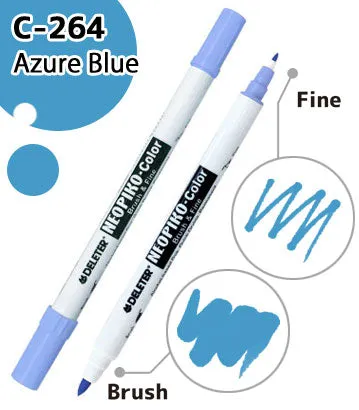 DELETER NEOPIKO-Color Azure Blue (C-264) Alcohol-based Dual Tipped Marker