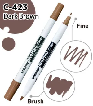 DELETER NEOPIKO-Color Dark Brown (C-423) Alcohol-based Dual Tipped Marker