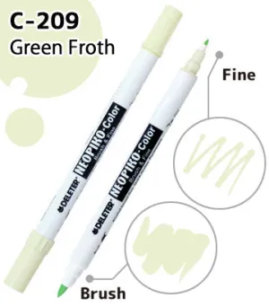 DELETER NEOPIKO-Color Green Froth (C-209) Alcohol-based Dual Tipped Marker