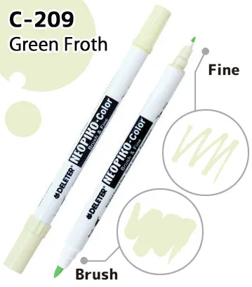 DELETER NEOPIKO-Color Green Froth (C-209) Alcohol-based Dual Tipped Marker