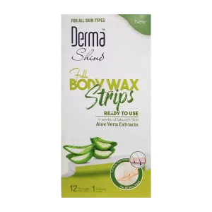 Derma Shine Full Body Wax Strips Aloe Vera Extracts 12Pcs