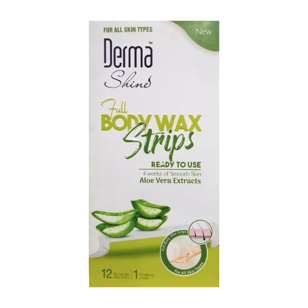 Derma Shine Full Body Wax Strips Aloe Vera Extracts 12Pcs