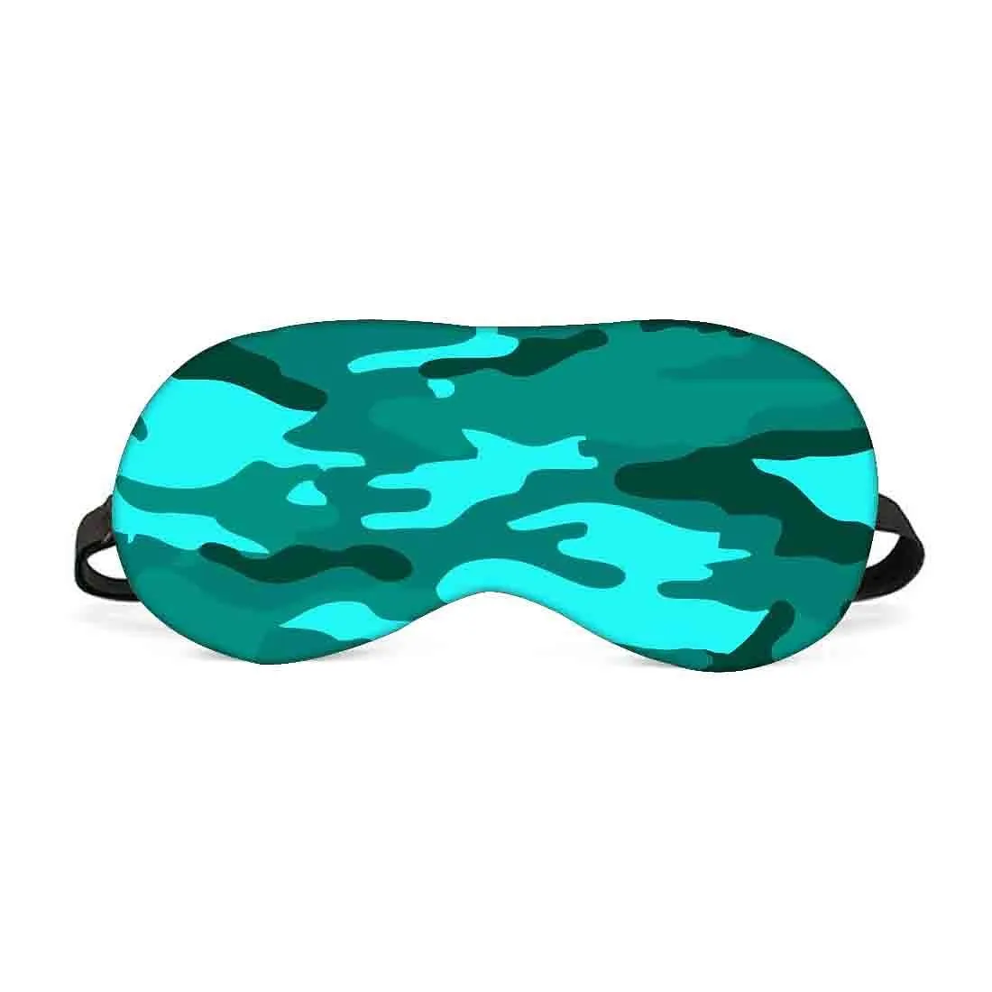 Designer Travel Eye Mask for Sleeping - Army Camo Green - Made in India
