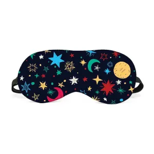 Designer Travel Eye Mask for Sleeping - Moon and Stars - Made in India