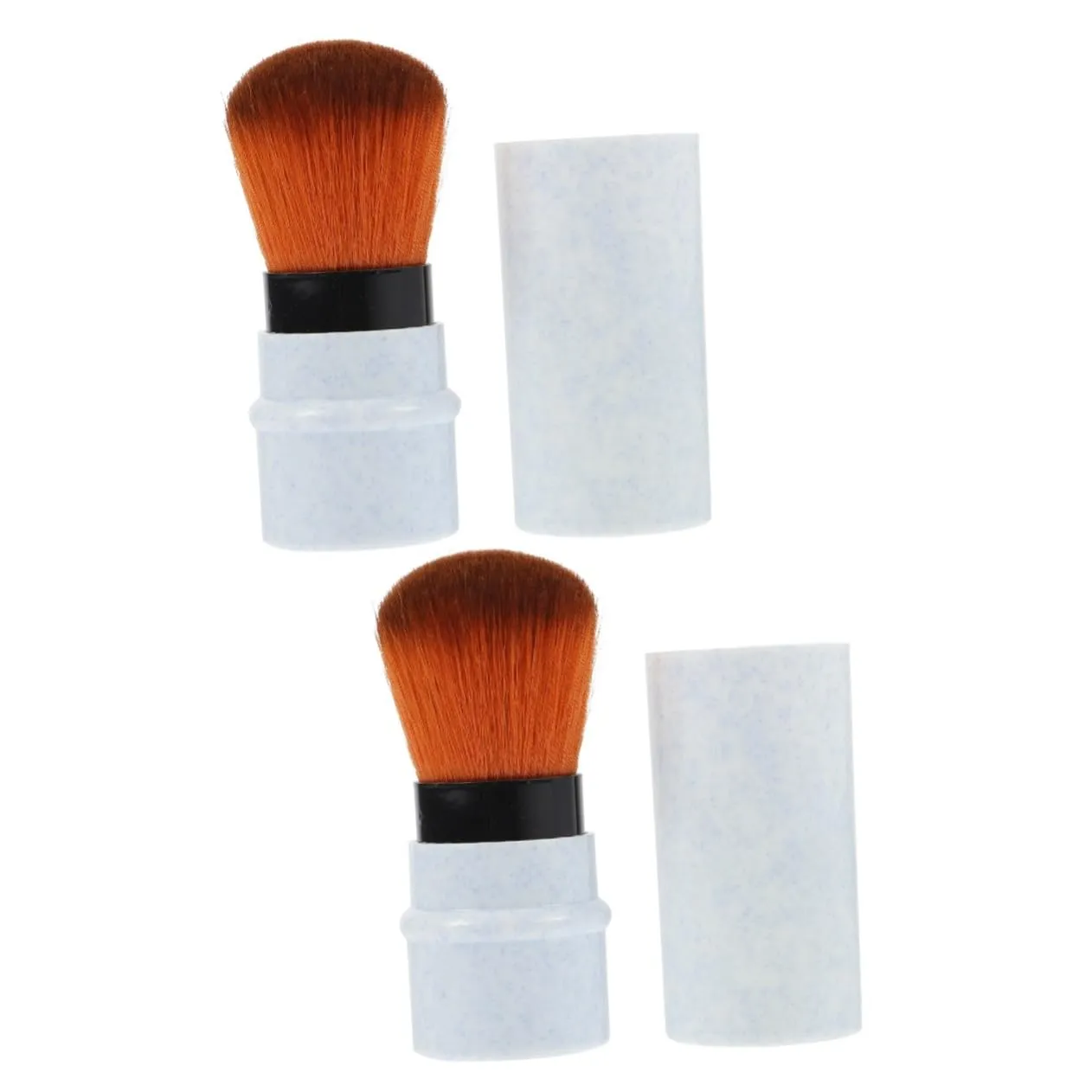 Didiseaon 2pcs Retractable Telescopic Blush Foundation Brush for Loose Powder Makeup Soft Silky Fibers for Application for Daily Use and Precision Blending Marble Design
