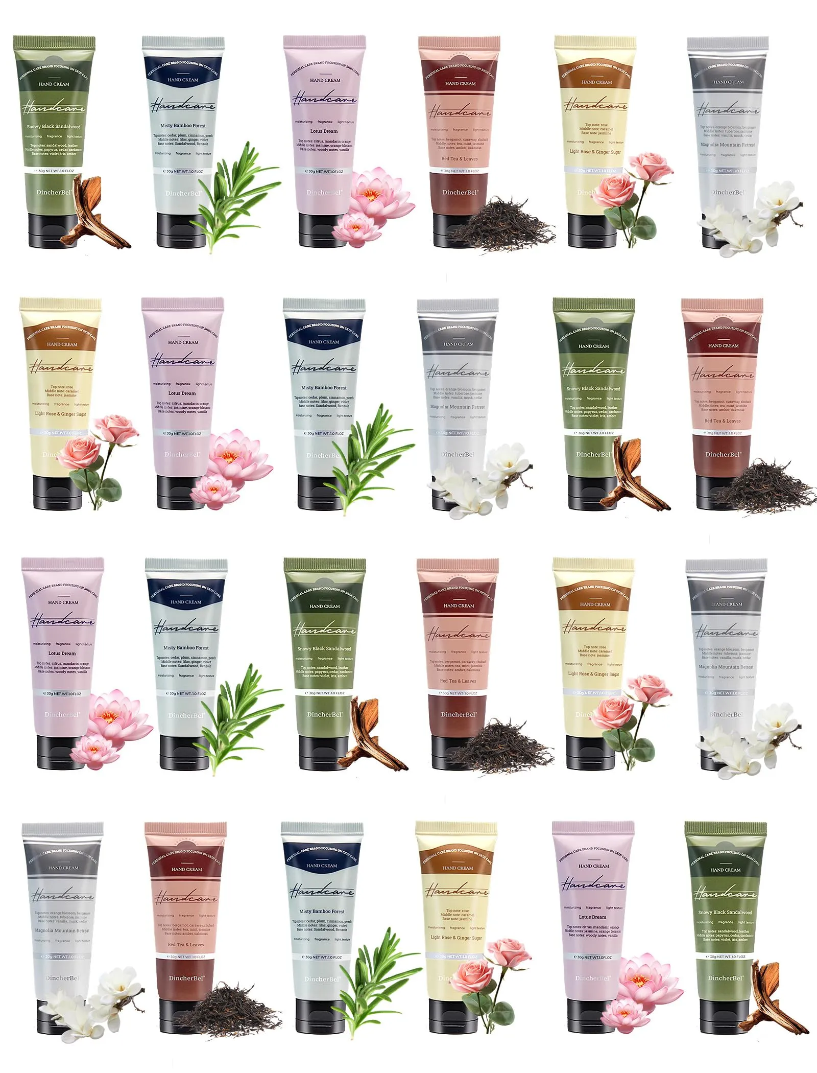 DincherBel 24 Pack Hand Cream Set - Travel Size Moisturizing Scented Hand Lotion for Dry Skin, Ideal Holiday Gift for Women
