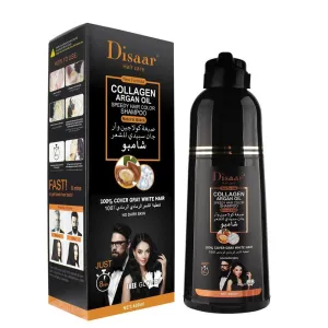 Disaar Collagen Argan Oil Speedy Hair Color Natural Black Shampoo - 400ml