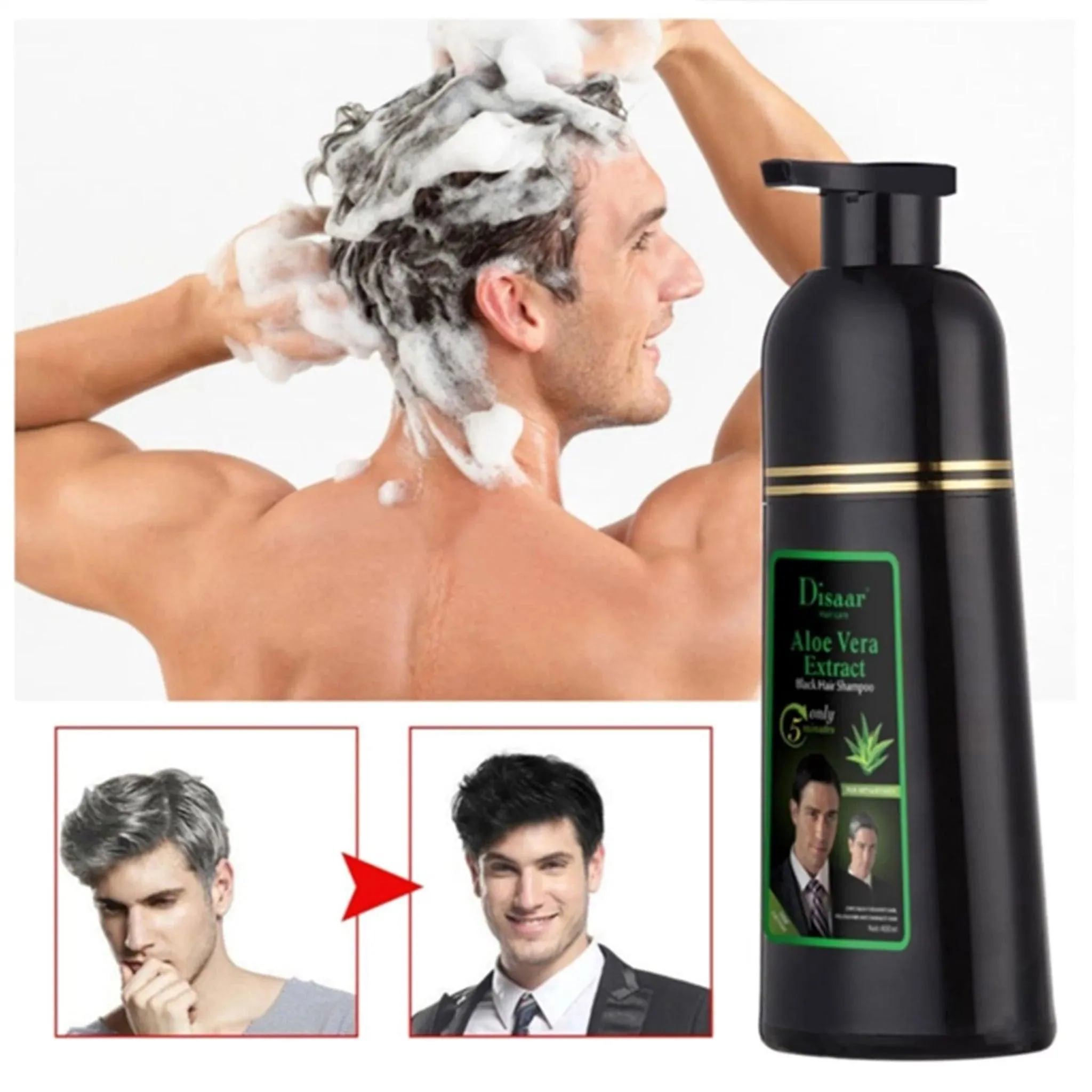 Disaar Hair care Aloe Vera Extract Black Hair Shampoo 400ml- For Men and Women