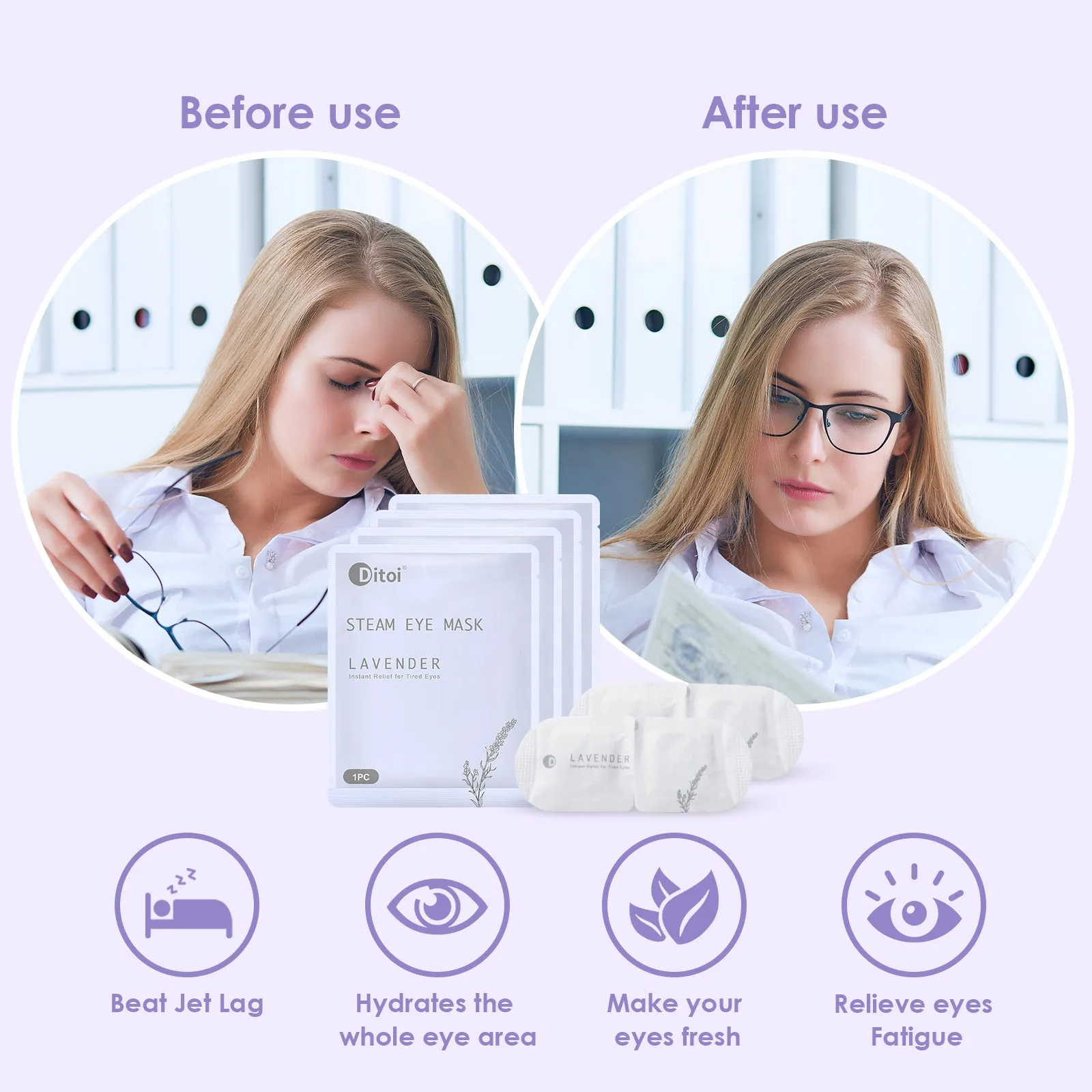 Ditoi Lavender Hyaluronic Acid Steam Eye Mask